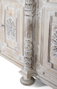 GINER Y COLOMER Buffet en bois de manguier avec 4 tiroirs et 4 portes, finition blanc vieilli - L.225 x H.100 cm